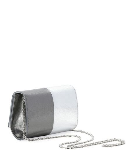 Fendi Rush Mini Metallic Clutch Bag, Silver 